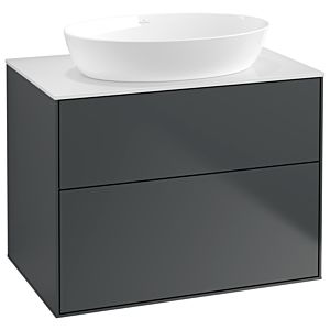 Villeroy und Boch Finion Waschtischunterschrank F99100HG 80x60,3cm, Abdeckplatte white matt, Midnight Blue Matt Lacquer