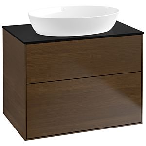 Villeroy and Boch Finion Villeroy and Boch Finion F99200GN 80x60.3cm, cover plate black matt, walnut veneer
