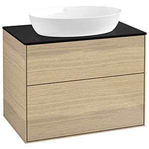 Villeroy et Boch Finion F99200PC 80x60.3cm, plaque de recouvrement noir mat, Oak Veneer