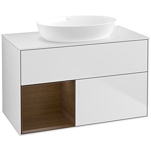 Villeroy and Boch Finion Villeroy and Boch Finion FA11GNMT 100cm, cover plate white matt, shelves Walnut Veneer , white matt lacquer