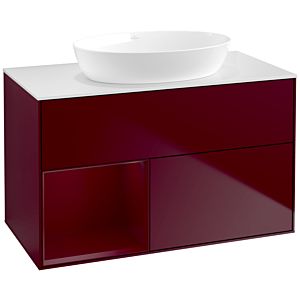 Villeroy und Boch Finion Waschtischunterschrank FA11HBHB 100cm, Abdeckplatte white matt, Regale Peony matt lacquer, Peony Matt
