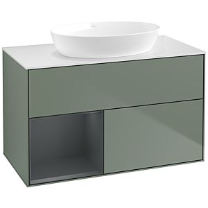 Villeroy and Boch Finion Villeroy and Boch Finion FA11HGGM 100cm, cover plate white matt, shelves midnight matt lacquer, Olive Matt Lacquer