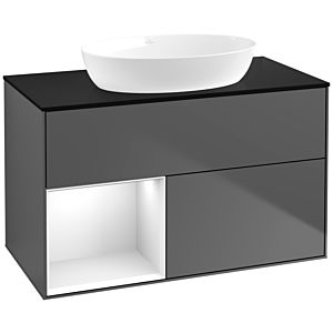 Villeroy and Boch Finion Villeroy and Boch Finion FA12GFGK 100cm, cover plate black matt, shelves Glossy white lacquer, anthracite matt