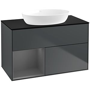 Villeroy and Boch Finion Villeroy and Boch Finion FA12GKHG 100cm, cover plate black matt, shelves anthracite matt lacquer, midnight Blue Matt Lacquer