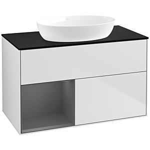 Villeroy and Boch Finion Villeroy and Boch Finion FA12GKMT 100cm, cover plate black matt, shelves anthracite matt lacquer, white matt lacquer
