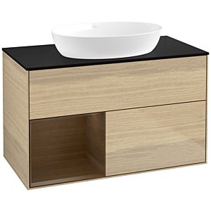 Villeroy and Boch Finion Villeroy and Boch Finion FA12GNPC 100cm, cover plate black matt, shelves Walnut Veneer , Oak Veneer