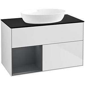 Villeroy and Boch Finion Villeroy and Boch Finion FA12HGMT 100cm, cover plate black matt, shelves midnight matt lacquer, white matt lacquer