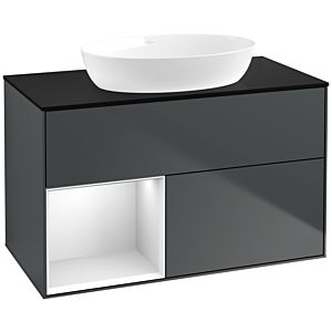 Villeroy and Boch Finion Villeroy and Boch Finion FA12MTHG 100cm, cover plate matt black, shelves white matt lacquer, midnight Blue Matt Lacquer