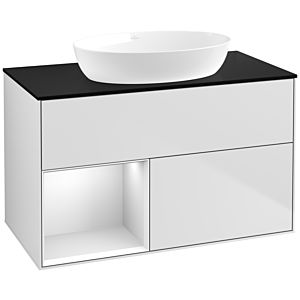 Villeroy and Boch Finion Villeroy and Boch Finion FA12MTMT 100cm, cover plate black matt, shelves white matt lacquer, white matt lacquer