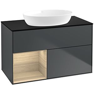 Villeroy and Boch Finion Villeroy and Boch Finion FA12PCHG 100cm, cover plate black matt, shelves Oak Veneer , midnight Blue Matt Lacquer