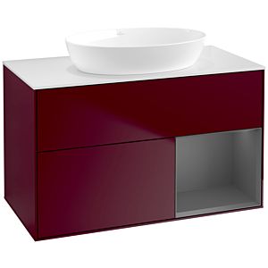 Villeroy and Boch Finion Villeroy and Boch Finion FA21GKHB 100cm, cover plate white matt, shelves anthracite matt lacquer, Peony Matt