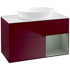 Villeroy and Boch Finion Villeroy and Boch Finion FA21GMHB 100cm, cover plate white matt, shelves olive matt lacquer, Peony Matt