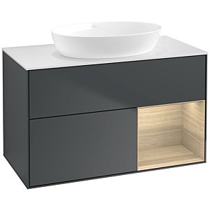 Villeroy and Boch Finion Villeroy and Boch Finion FA21PCHG 100cm, cover plate white matt, shelves Oak Veneer , midnight Blue Matt Lacquer