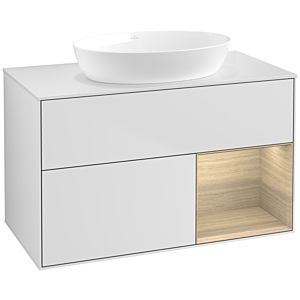 Villeroy and Boch Finion Villeroy and Boch Finion FA21PCMT 100cm, cover plate white matt, shelves Oak Veneer , white matt lacquer