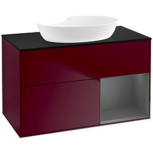 Villeroy and Boch Finion Villeroy and Boch Finion FA22GKHB 100cm, cover plate black matt, shelves anthracite matt lacquer, Peony Matt