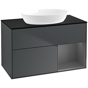 Villeroy and Boch Finion Villeroy and Boch Finion FA22GKHG 100cm, cover plate black matt, shelves anthracite matt lacquer, midnight Blue Matt Lacquer