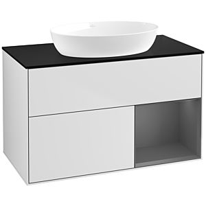 Villeroy and Boch Finion Villeroy and Boch Finion FA22GKMT 100cm, cover plate black matt, shelves anthracite matt lacquer, white matt lacquer