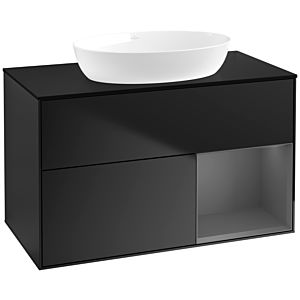 Villeroy and Boch Finion Villeroy and Boch Finion FA22GKPD 100cm, cover plate black matt, shelves anthracite matt lacquer, black matt lacquer