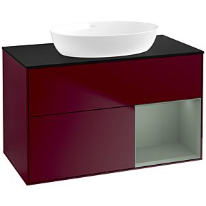 Villeroy and Boch Finion Villeroy and Boch Finion FA22GMHB 100cm, cover plate black matt, shelves olive matt lacquer, Peony Matt