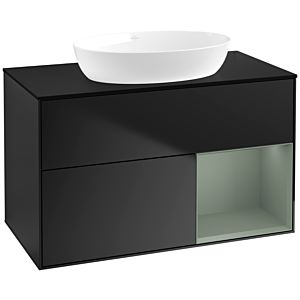 Villeroy and Boch Finion Villeroy and Boch Finion FA22GMPD 100cm, cover plate black matt, shelves olive matt lacquer, black matt lacquer