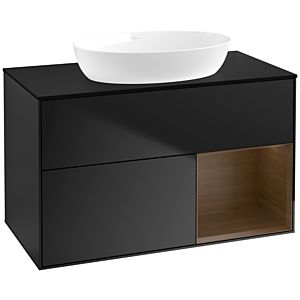 Villeroy and Boch Finion Villeroy and Boch Finion FA22GNPD 100cm, cover plate black matt, shelves Walnut Veneer , black matt lacquer