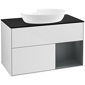 Villeroy and Boch Finion Villeroy and Boch Finion FA22HGMT 100cm, cover plate black matt, shelves midnight matt lacquer, white matt lacquer