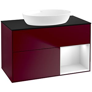 Villeroy and Boch Finion Villeroy and Boch Finion FA22MTHB 100cm, cover plate black matt, shelves white matt lacquer, Peony Matt