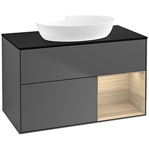 Villeroy and Boch Finion Villeroy and Boch Finion FA22PCGK 100cm, cover plate black matt, shelves Oak Veneer , anthracite matt