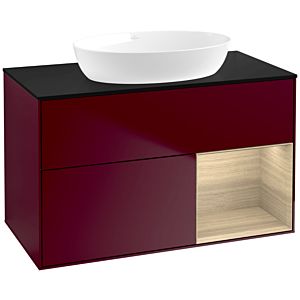 Villeroy and Boch Finion Villeroy and Boch Finion FA22PCHB 100cm, cover plate black matt, shelves Oak Veneer , Peony Matt