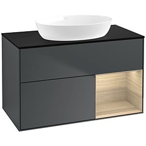 Villeroy and Boch Finion Villeroy and Boch Finion FA22PCHG 100cm, cover plate black matt, shelves Oak Veneer , midnight Blue Matt Lacquer