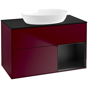 Villeroy and Boch Finion Villeroy and Boch Finion FA22PDHB 100cm, cover plate black matt, shelves black matt lacquer, Peony Matt