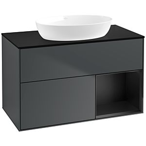 Villeroy and Boch Finion Villeroy and Boch Finion FA22PDHG 100cm, cover plate black matt, shelves black matt lacquer, midnight Blue Matt Lacquer