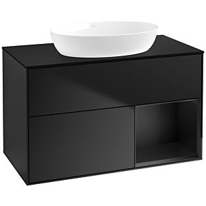 Villeroy and Boch Finion Villeroy and Boch Finion FA22PDPD 100cm, cover plate black matt, shelves black matt lacquer, black matt lacquer