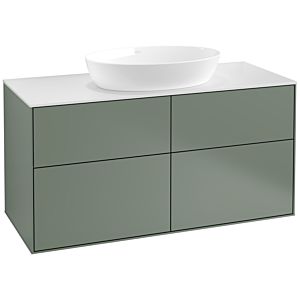 Villeroy et Boch Finion FA3100GM 120x60.3cm, plaque de recouvrement blanc mat, Olive Matt Lacquer