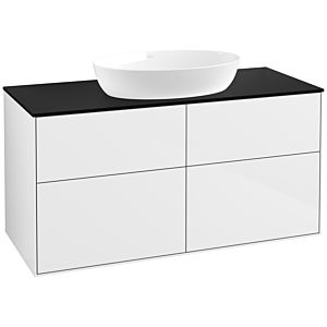 Villeroy und Boch Finion Waschtischunterschrank FA3200GF 120x60,3cm, Abdeckplatte black matt, Glossy white lacquer