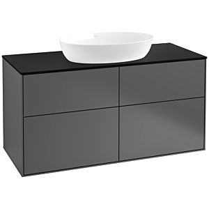 Villeroy und Boch Finion Waschtischunterschrank FA3200GK 120x60,3cm, Abdeckplatte black matt, Anthracite matt