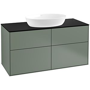Villeroy et Boch Finion FA3200GM 120x60.3cm, plaque de recouvrement noir mat, Olive Matt Lacquer