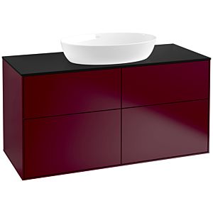 Villeroy et Boch Finion FA3200HB 120x60,3cm, plaque de recouvrement noir mat, Peony Matt