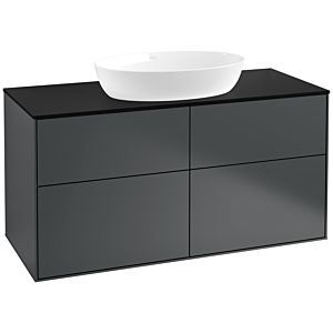 Villeroy et Boch Finion FA3200HG 120x60.3cm, plaque de recouvrement noir mat, Midnight Blue Matt Lacquer