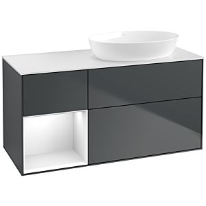 Villeroy and Boch Finion Villeroy and Boch Finion FA41GFHG 120cm, cover plate white matt, shelves Glossy white lacquer, Midnight Blue Matt Lacquer