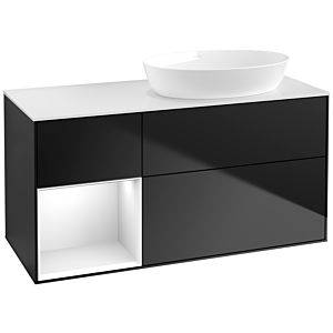 Villeroy and Boch Finion Villeroy and Boch Finion FA41GFPD 120cm, cover plate white matt, shelves Glossy white lacquer, black matt lacquer