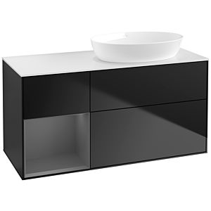 Villeroy and Boch Finion Villeroy and Boch Finion FA41GKPD 120cm, cover plate white matt, shelves anthracite matt lacquer, black matt lacquer