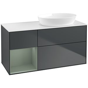 Villeroy and Boch Finion Villeroy and Boch Finion FA41GMHG 120cm, cover plate white matt, shelves olive matt lacquer, midnight Blue Matt Lacquer