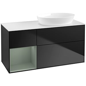 Villeroy and Boch Finion Villeroy and Boch Finion FA41GMPD 120cm, cover plate white matt, shelves olive matt lacquer, black matt lacquer