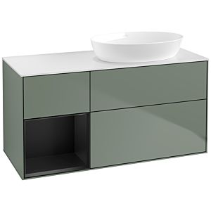 Villeroy and Boch Finion Villeroy and Boch Finion FA41PDGM 120cm, cover plate white matt, shelves black matt lacquer, Olive Matt Lacquer