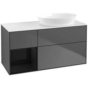 Villeroy and Boch Finion Villeroy and Boch Finion FA41PHGK 120cm, cover plate white matt, shelves Glossy black lacquer, anthracite matt