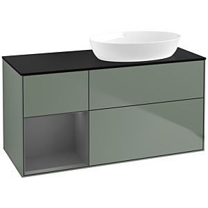 Villeroy and Boch Finion Villeroy and Boch Finion FA42GKGM 120cm, cover plate black matt, shelves anthracite matt lacquer, Olive Matt Lacquer