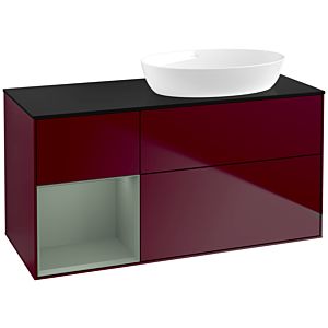 Villeroy and Boch Finion Villeroy and Boch Finion FA42GMHB 120cm, cover plate black matt, shelves olive matt lacquer, Peony Matt