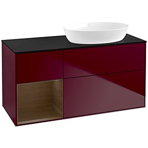 Villeroy and Boch Finion Villeroy and Boch Finion FA42GNHB 120cm, cover plate black matt, shelves Walnut Veneer , Peony Matt