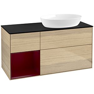 Villeroy and Boch Finion Villeroy and Boch Finion FA42HBPC 120cm, cover plate black matt, shelves Peony matt lacquer, Oak Veneer